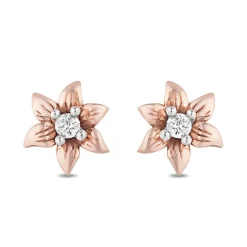 Enchanted Disney Fine Jewelry 10k Rose Gold with 1/20 CTTW Rapunzel Earrings