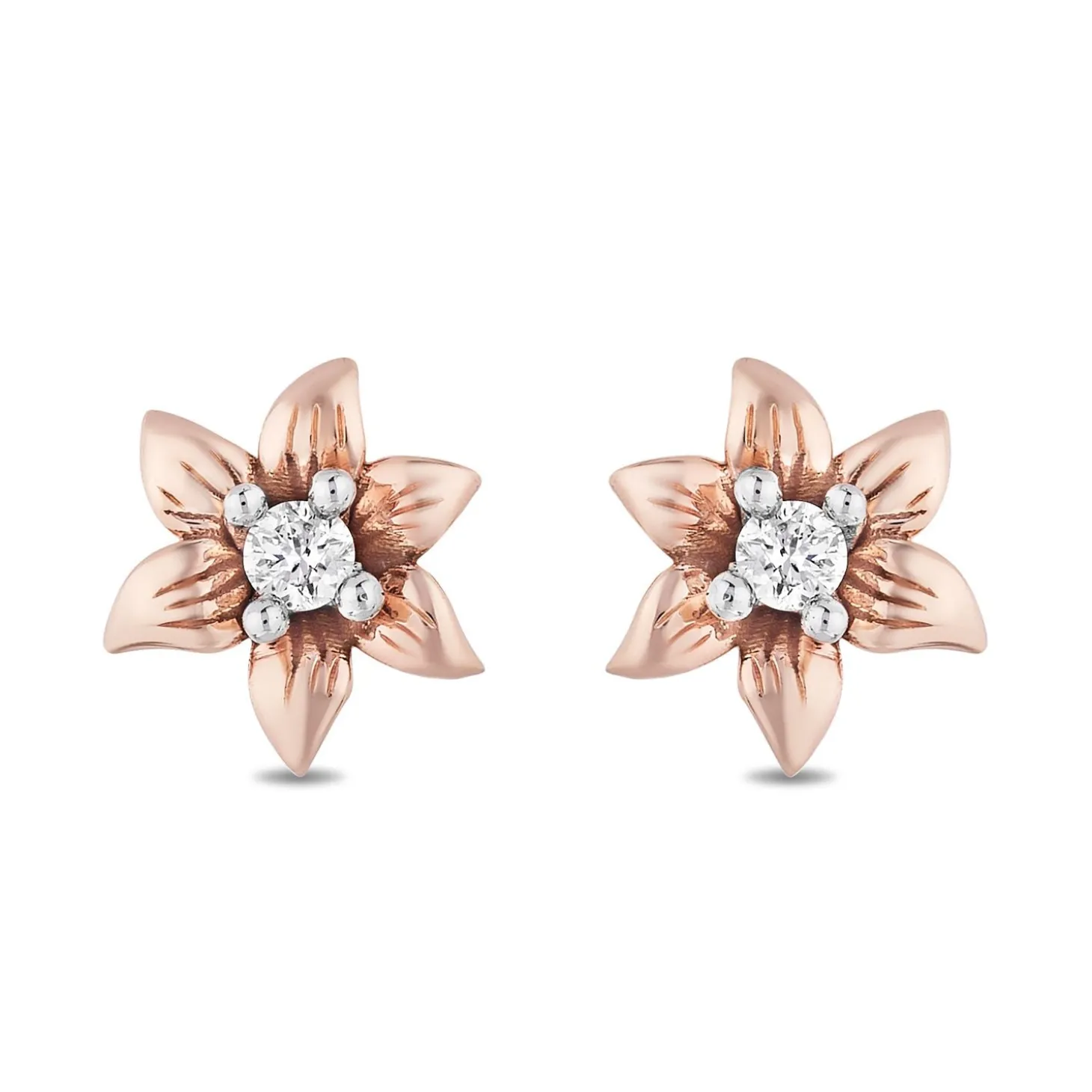 Enchanted Disney Fine Jewelry 10k Rose Gold with 1/20 CTTW Rapunzel Earrings