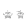 Enchanted Disney Fine Jewelry Sterling Silver with 1/10 CTTW Diamond Majestic Princess Crown Earrings