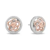 Enchanted Disney Fine Jewelry 14K Rose Gold Over Sterling Silver 1/4 CTTW Natural White Round Diamond Belle Stud Earrings