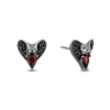 Enchanted Disney Fine Jewelry Black Rhodium over Sterling Silver with 1/8 CTTW Black Diamond and Red Garnet Jafar Stud Earrings
