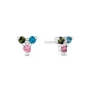 Enchanted Disney Fine Jewelry Sterling Silver 1/20 CTTW Diamonds with London Blue Topaz and  Pink and Green Tourmaline Aurora Fairy God Mother Stud Earrings