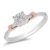 Enchanted Disney Fine Jewelry 10K White Gold and Rose Gold with 1/5 CTTW Diamond Snow White Promise Ring