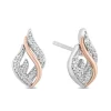 Enchanted Disney Fine Jewelry Sterling silver and 10K Rose Gold with 1/6 CTTW Diamond Maleficent Flames Earrings