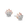 Enchanted Disney Fine Jewelry Sterling Silver and 10K Rose Gold 1/10 CTTW Jasmine Earrings