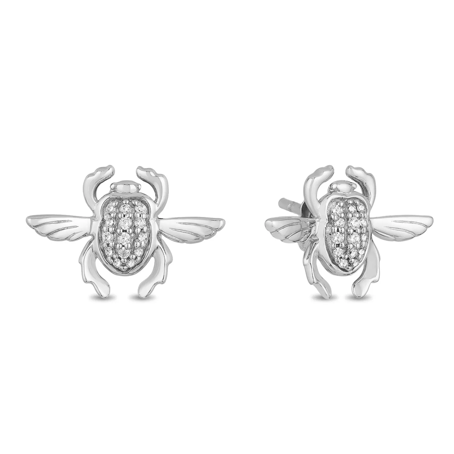 Enchanted Disney Fine Jewelry Sterling Silver with 1/10 CTTW Diamonds Jafar Stud Earrings
