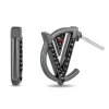 Enchanted Disney Fine Jewelry Black Rhodium Over Sterling Silver with 1/4 CTTW Diamonds and Garnet Cruella Stud Earrings