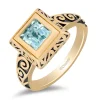 Enchanted Disney Fine Jewelry The Little Mermaid Live Action Replica Engagement Ring in 14K Yellow Gold with Blue Topaz