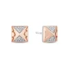 Enchanted Disney Fine Jewelry 10K Rose Gold and Sterling Silver 1/10 CTTW Diamond Aurora Pyramid Stud Earrings