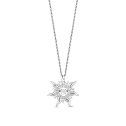 Enchanted Disney Fine Jewelry Sterling Silver with 1/20 CTTW Dancing Diamonds Rapunzel Pendant Necklace