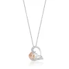 Enchanted Disney Fine Jewelry 14K Rose Gold Over Sterling Silver 1/10 CTTW Belle Rose Pendant Necklace