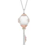 Enchanted Disney Fine Jewelry 14K Rose Gold Over Sterling Silver with Diamond Accent Belle Key Pendant Necklace