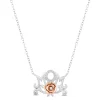 Enchanted Disney Fine Jewelry Sterling Silver and 10K Rose Gold with 1/20 CTTW Diamond Belle Mom Necklace