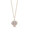 Enchanted Disney Fine Jewelry 14K Rose Gold Over Sterling Silver 1/10 CTTW Jasmine Pendant Necklace
