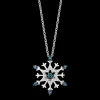 Enchanted Disney Fine Jewelry Sterling Silver with 1/6 CTTW White and Blue Diamond Elsa Pendant Necklace