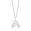 Enchanted Disney Fine Jewelry Sterling Silver 1/15 CTTW Diamond Cinderella Carriage Pendant Necklace