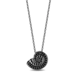Enchanted Disney Fine Jewelry Black Rhodium over Sterling Silver with 1/6 CTTW Ursula Pendant Necklace