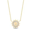 Enchanted Disney Fine Jewelry 14K Yellow Gold over Sterling Silver with 1/10 CTTW Diamond Moana Sun Pendant Necklace