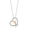 Enchanted Disney Fine Jewelry Sterling Silver and 10K Yellow Gold with 1/5 CTTW Tinker Bell Pendant Necklace