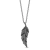 Enchanted Disney Fine Jewelry Black Rhodium Over Sterling Silver with 1/10 CTTW Black Diamond Maleficent Villain Pendant Necklace