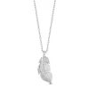 Enchanted Disney Fine Jewelry Sterling Silver with 1/15 CTTW Diamond Pocahontas Feather Pendant Necklace