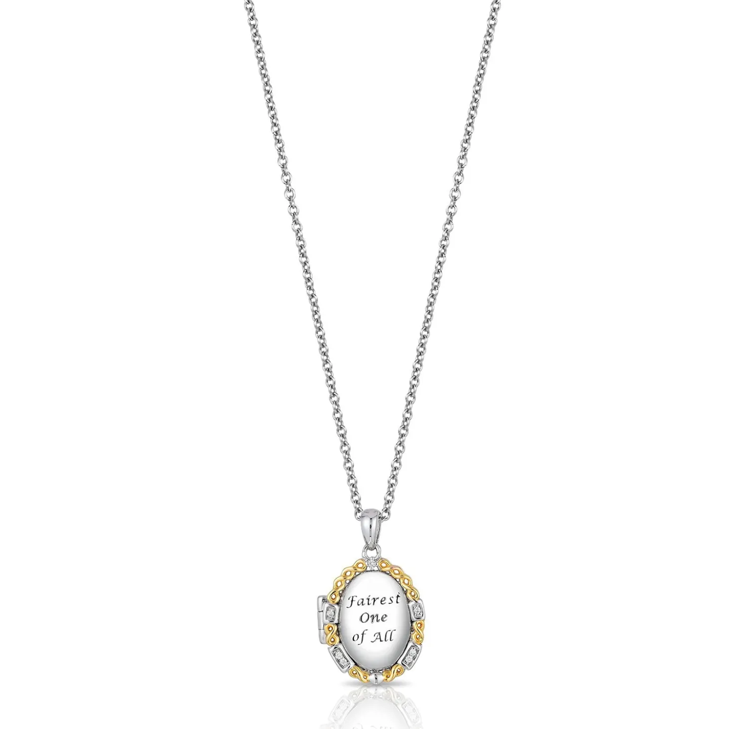 Enchanted Disney Fine Jewelry 14K Yellow Gold over Sterling Silver with Diamond Accent Snow White Pendant Necklace