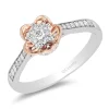 Enchanted Disney Fine Jewelry 10K White Gold and Rose Gold with 1/5 CTTW Diamond Mulan Promise Ring