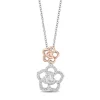 Enchanted Disney Fine Jewelry 14K Rose Gold Over Sterling Silver with 1/5 CTTW Belle Rose Pendant Necklace