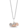 Enchanted Disney Fine Jewelry 14K Rose Gold Over Sterling Silver with 1/10 CTTW Diamond Rapunzel Pascal Pendant Necklace