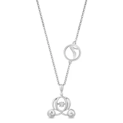 Enchanted Disney Fine Jewelry Sterling Silver with Diamond Accent Cinderella Carriage Pendant Necklace