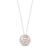 Enchanted Disney Fine Jewelry Sterling Silver and 10K Rose Gold with 1/6 CTTW Diamonds Belle Pendant Necklace