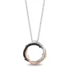 Enchanted Disney Fine Jewelry Black Rhodium Over Sterling Silver and 10K Rose Gold with 1/6 CTTW Black and White Diamond Maleficent Pendant Necklace