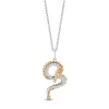 Enchanted Disney Fine Jewelry Sterling Silver and 10K Yellow Gold With 1/4 CTTW Diamond Mulan Dragon Pendant Necklace