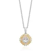 Enchanted Disney Fine Jewelry Sterling Silver and 10K Yellow Gold 1/10 CTTW Tiana Pendant Necklace