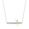 Enchanted Disney Fine Jewelry 14K Yellow Gold over Sterling Silver with 1/10 CTTW Tinker Bell Necklace
