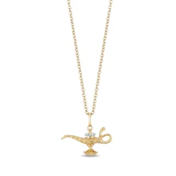 Enchanted Disney Fine Jewelry 10K Yellow Gold with Diamond Accent Jasmine's Aladdin Live Action Pendant Necklace