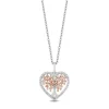 Enchanted Disney Fine Jewelry Sterling Silver and 10K Rose Gold 1/6 CTTW Diamond Pocahontas Heart Tree of Life Pendant Necklace