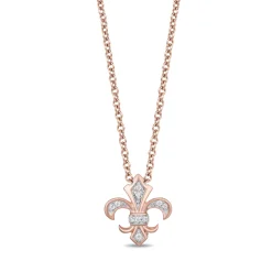 Enchanted Disney Fine Jewelry 10K Rose Gold Diamond Accent Aurora Pendant Necklace