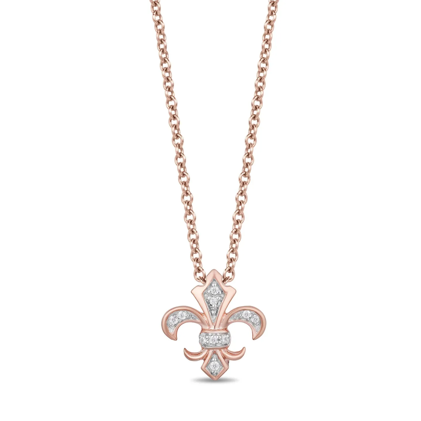Enchanted Disney Fine Jewelry 10K Rose Gold Diamond Accent Aurora Pendant Necklace