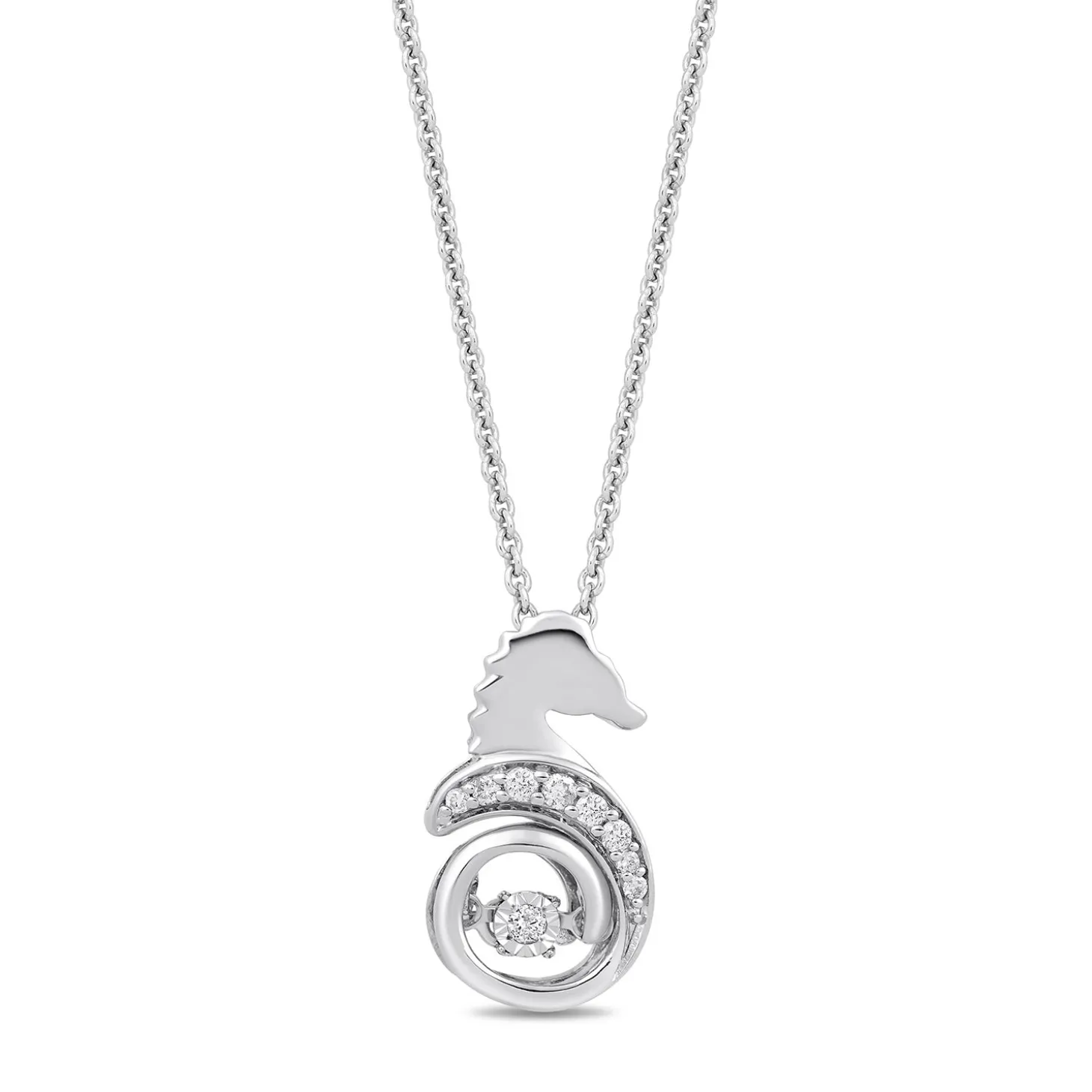 Enchanted Disney Fine Jewelry Sterling Silver 1/20 CTTW Ariel Pendant Necklace