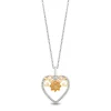 Enchanted Disney Fine Jewelry Sterling Silver and 10K Yellow Gold With 1/6 CTTW Tiana Heart Pendant Necklace