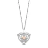Enchanted Disney Fine Jewelry Sterling Silver and 10K Rose Gold With 1/5 CTTW Diamonds Ariel Heart Pendant Necklace
