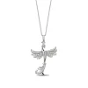 Enchanted Disney Fine Jewelry Sterling Silver 3/8 CTTW Belle Plummet Pendant Necklace