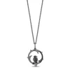 Enchanted Disney Fine Jewelry Black Rhodium Over Sterling Silver with 1/6 CTTW Diamonds Maleficent Pendant Necklace