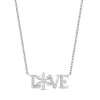 Enchanted Disney Fine Jewelry Sterling Silver with 1/10 CTTW Diamonds Elsa Love Pendant Necklace