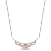 Enchanted Disney Fine Jewelry 14K Rose Gold Over Sterling Silver with 1/5 CTTW Diamonds Belle Rose Necklace