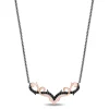 Enchanted Disney Fine Jewelry Black Rhodium and 14K Rose Gold Over Sterling Silver with 1/5 CTTW Black Diamonds Maleficent Necklace