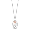 Enchanted Disney Fine Jewelry 14K Rose Gold Over Sterling Silver with 1/20 CTTW Diamonds Belle Pendant Necklace