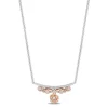 Enchanted Disney Fine Jewelry 14K Rose Gold Over Sterling Silver with 1/6 CTTW Diamonds Belle Necklace