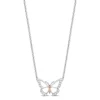 Enchanted Disney Fine Jewelry 14K Rose Gold Over Sterling Silver with 1/6 CTTW Diamonds Mulan Butterfly Pendant Necklace